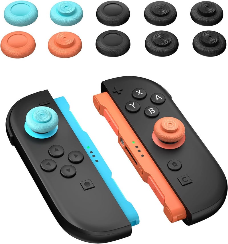 Newdery Thumb Grips for Nintendo Switch 2, Anti-Slip, Joycon Controller Caps, Ergonomic Design, Enhanced Gaming Grip, Comfortable & Durable, Joystick Grip Cover, Colorful, 6Pairs(12pcs) - Image 1